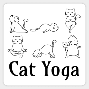 Cute Cat Yoga Poses design Sticker